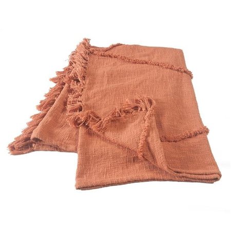 LR RESOURCES LR Resources THROW80177MAG4250 Clay Tufted Throw Blanket; Terracotta - Rectangle THROW80177MAG4250